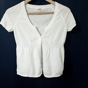 Mossimo size medium short sleeve white cardigan.